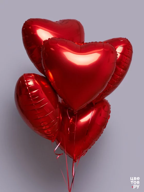 Набор из 5 фольгированных шаров Сердце